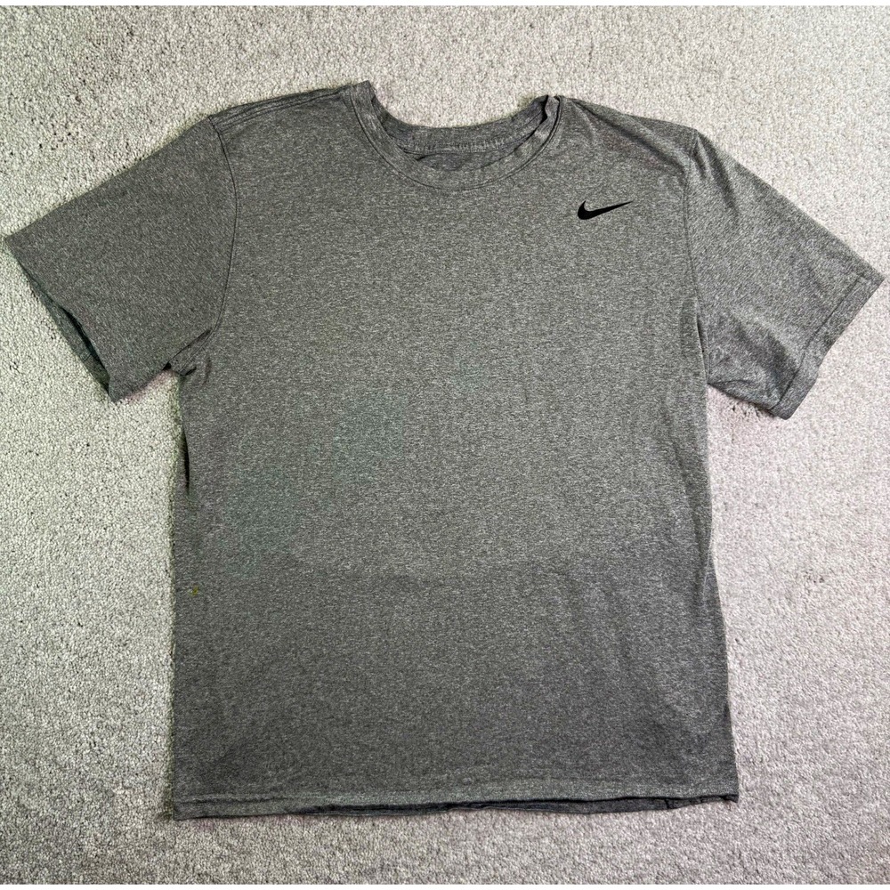 Nike DRI-FIT Mens Large Legend Shirt Short Sleeve Heather Gray Training Tee